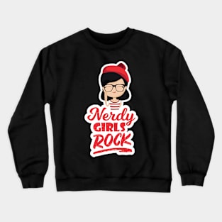 Nerdy Girls Rock Geek Nerd Crewneck Sweatshirt